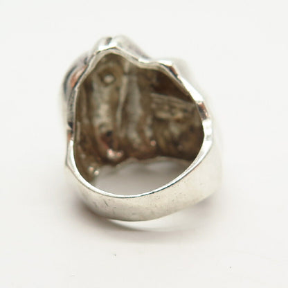 925 Sterling Silver Vintage Mexico Shell Design Ring Size 6 1/4