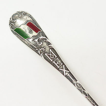 925 Sterling Antique Paye & Baker Enamel "Bull Fight Mexico" Spoon