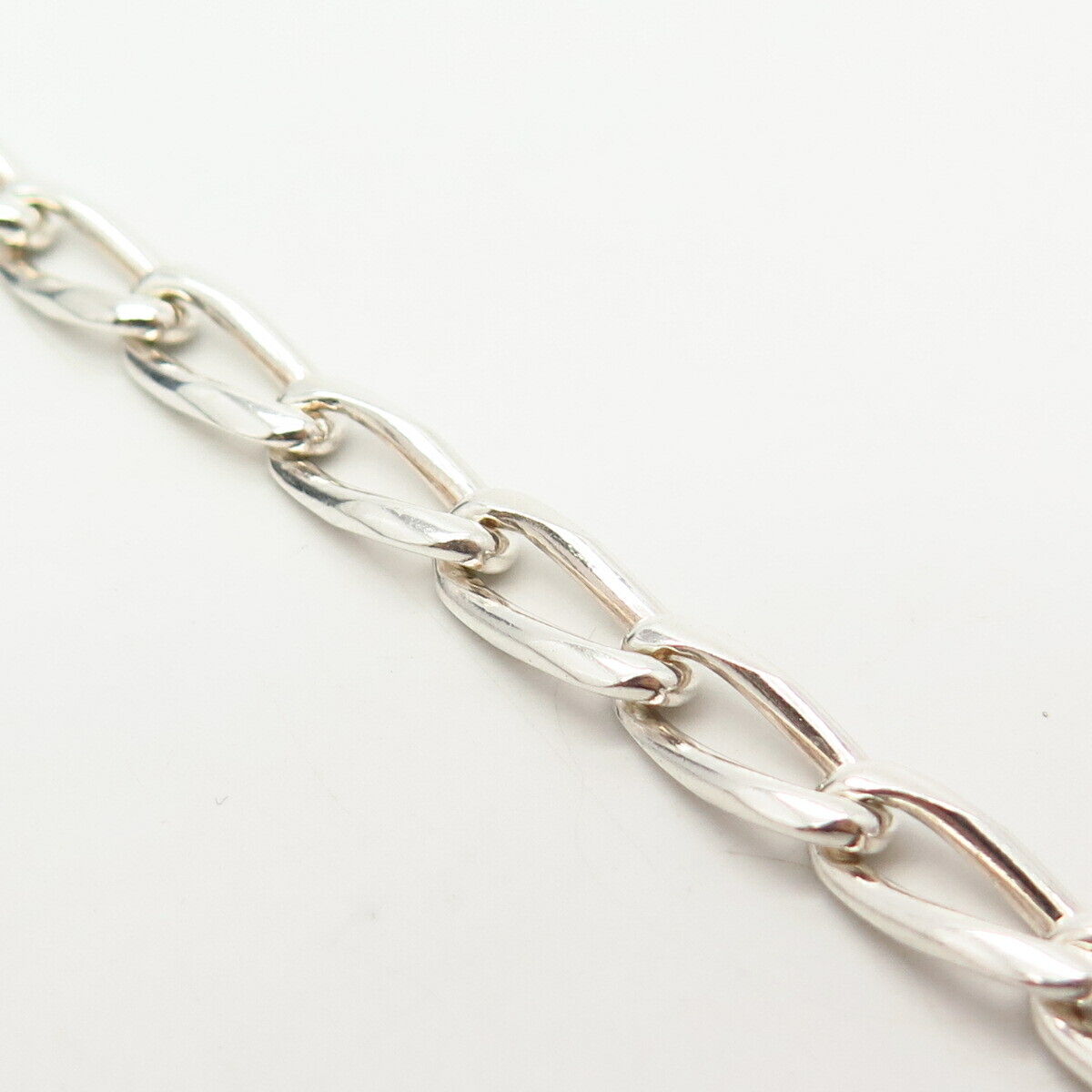 925 Sterling Silver Italy Twisted Curb Link Bracelet 7"