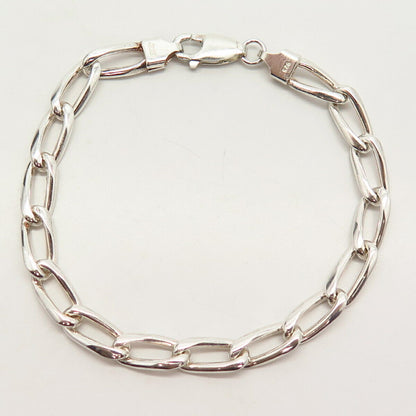 925 Sterling Silver Italy Twisted Curb Link Bracelet 7"