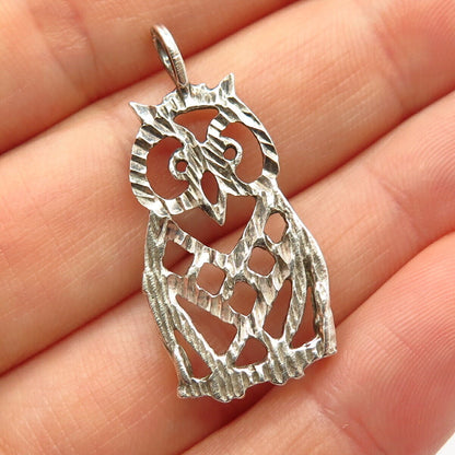 925 Sterling Silver Vintage Wise Owl Design Pendant