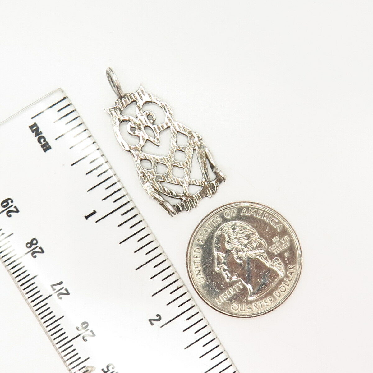 925 Sterling Silver Vintage Wise Owl Design Pendant