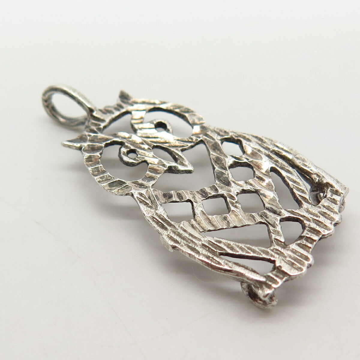 925 Sterling Silver Vintage Wise Owl Design Pendant