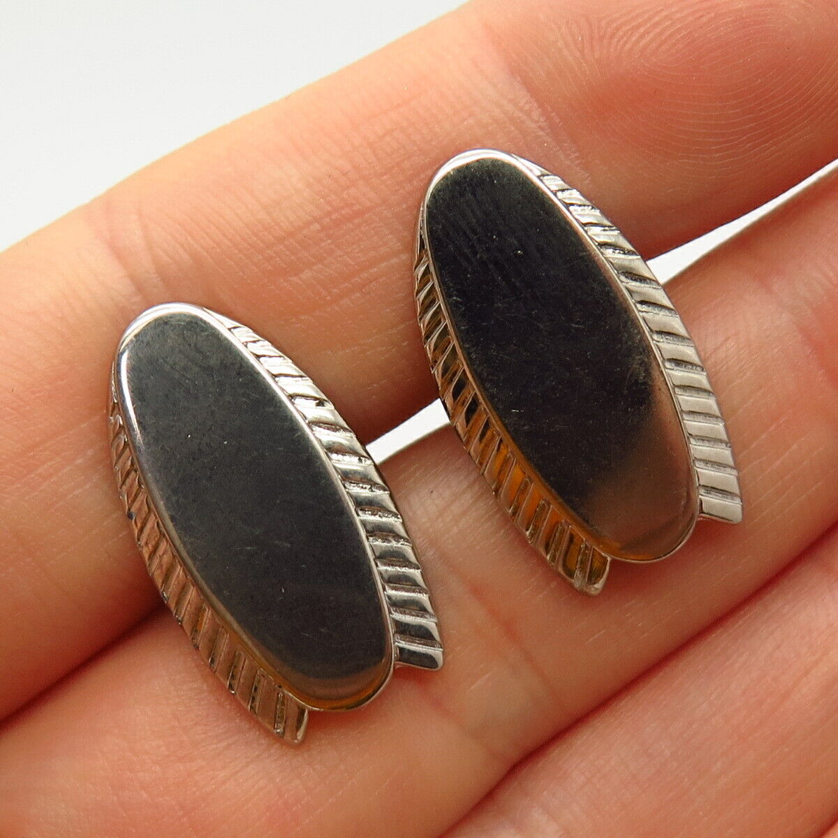 925 Sterling Silver Antique Classic Oval Cufflinks