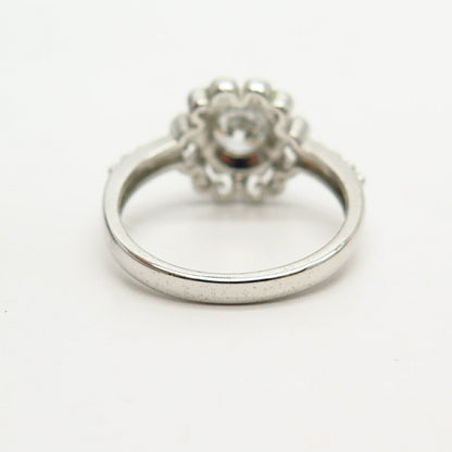 925 Sterling Silver Round-Cut C Z Ring Size 7