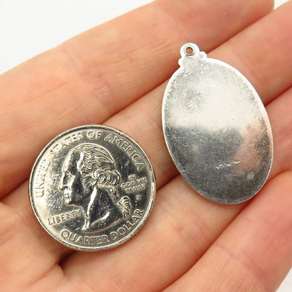 925 Sterling Silver Vintage St. Christopher Religious Pendant