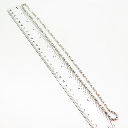 925 Sterling Silver Twisted Rope Chain Necklace 23"