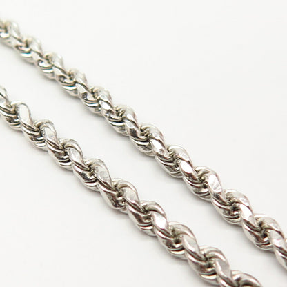 925 Sterling Silver Twisted Rope Chain Necklace 23"