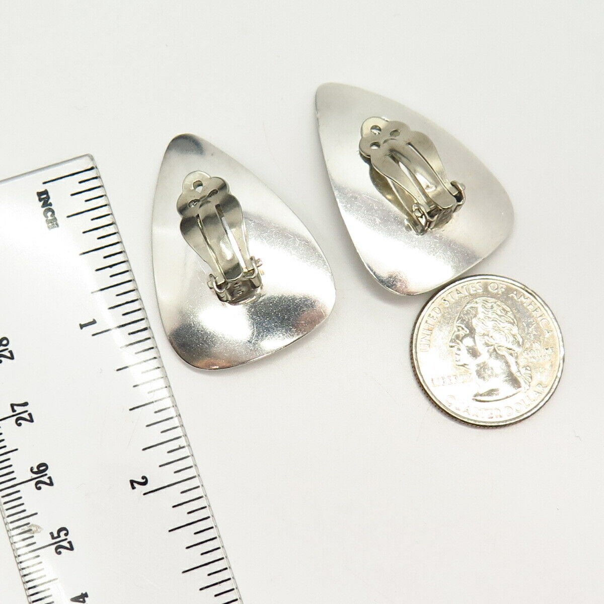 925 Sterling Silver Vintage Sailboat Design Clip On Earrings