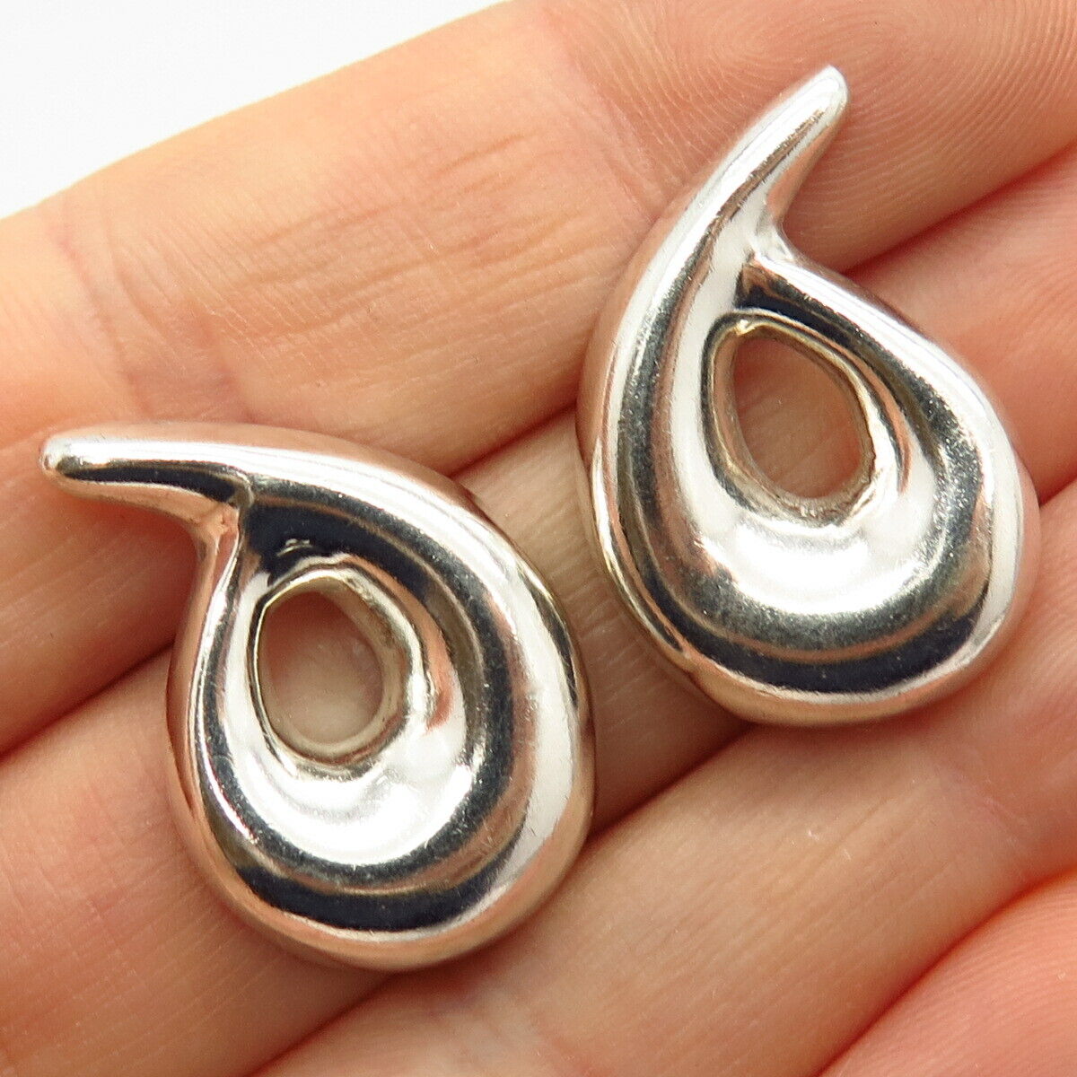 925 Sterling Silver Vintage Mexico Modernist Earrings