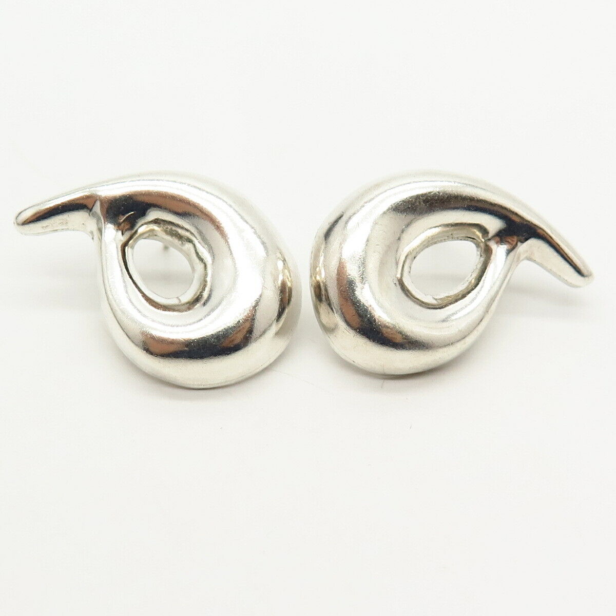 925 Sterling Silver Vintage Mexico Modernist Earrings