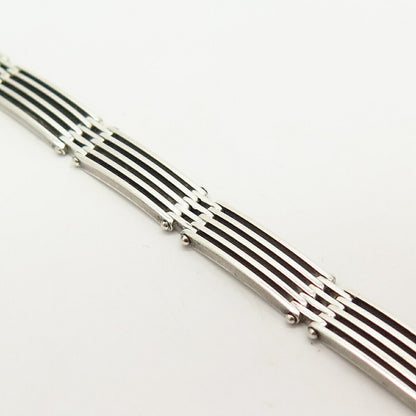 925 Sterling Silver Italy Gate Link Bracelet 7"