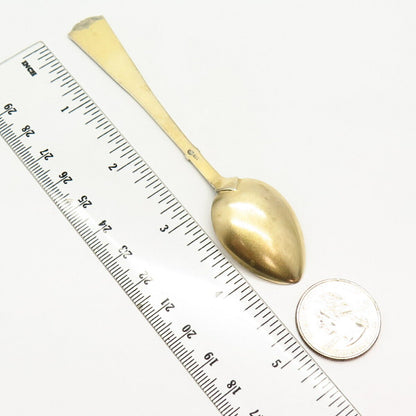 800 Silver Gold Washed Antique Blue Enamel "Wiesbaden" Spoon