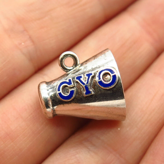 963 Silver Vintage Enamel "CYO" Sorority Charm Pendant