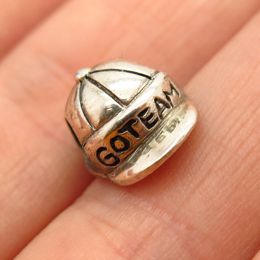 925 Sterling Silver International Billion Brokers "Goteam" Cap Design Charm