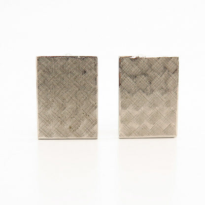 925 Sterling Silver Vintage Satin Finish Rectangle Cufflinks