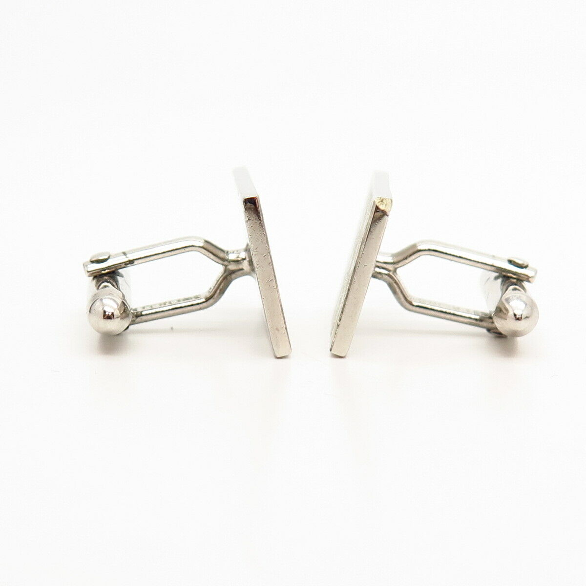 925 Sterling Silver Vintage Satin Finish Rectangle Cufflinks