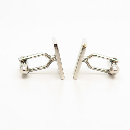 925 Sterling Silver Vintage Satin Finish Rectangle Cufflinks