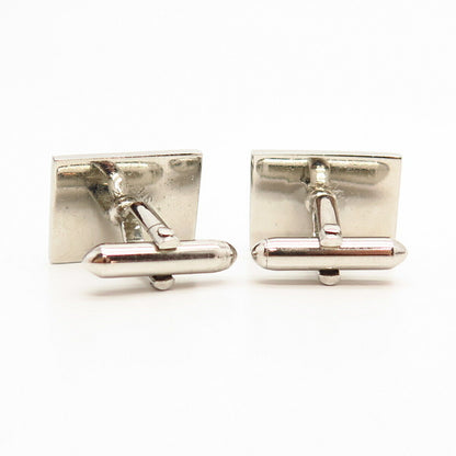 925 Sterling Silver Vintage Satin Finish Rectangle Cufflinks