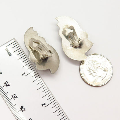 925 Sterling Silver Hollow Shell Design Clip On Earrings