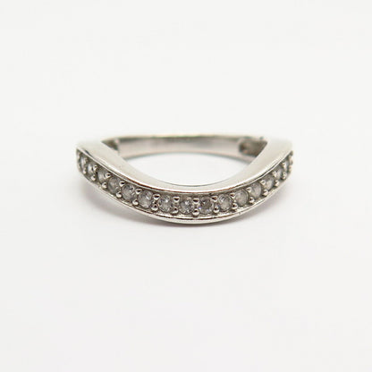 925 Sterling Silver Pave C Z Ring Size 5