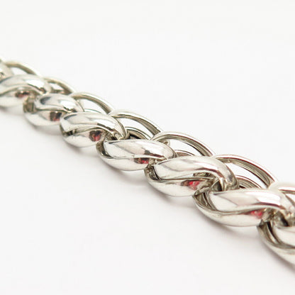 925 Sterling Silver Italy Prince-of-Wales Link Bracelet 6.5"