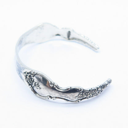 925 Sterling Vintage International Silver "Du Barry" Cuff Bracelet 7"