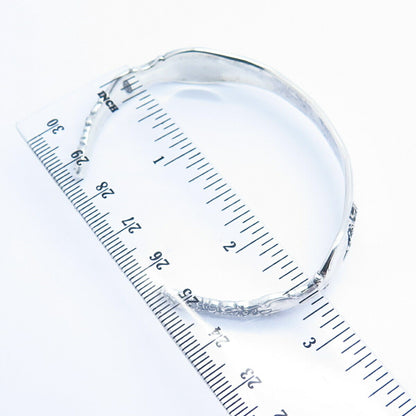 925 Sterling Vintage International Silver "Du Barry" Cuff Bracelet 7"