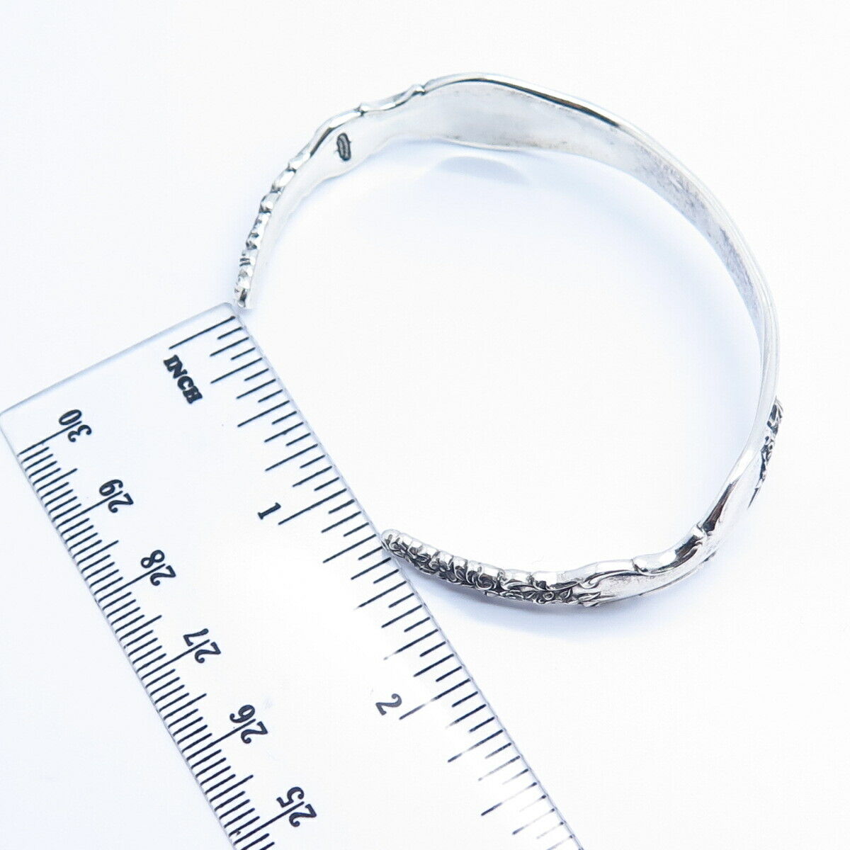 925 Sterling Vintage International Silver "Du Barry" Cuff Bracelet 7"