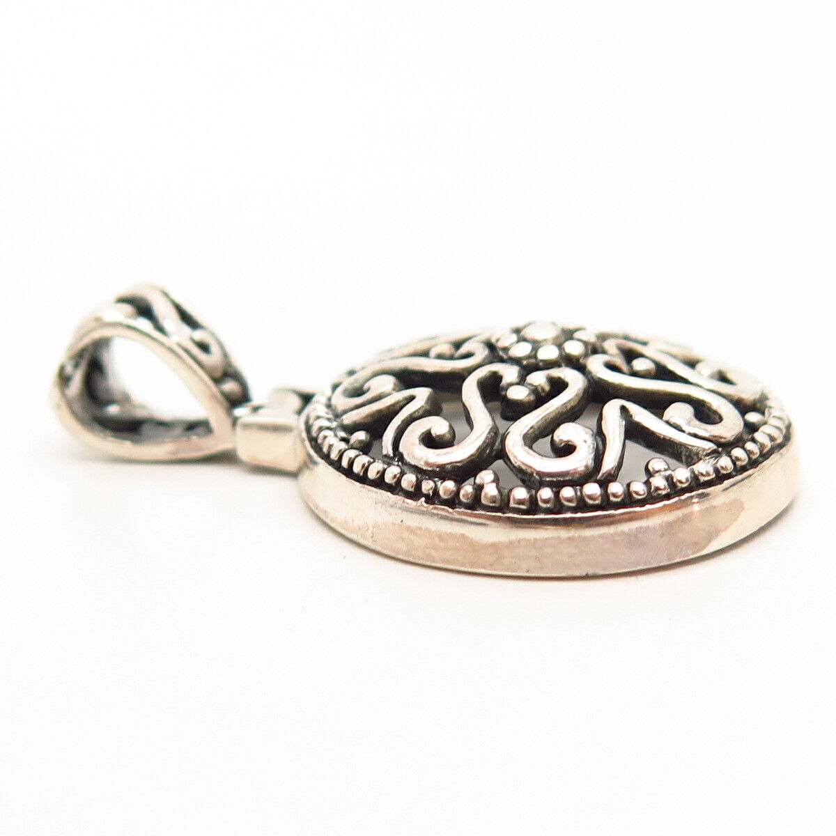 925 Sterling Silver Floral Ornate Design Pendant