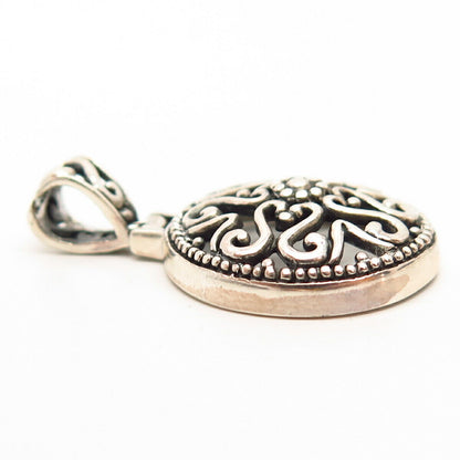 925 Sterling Silver Floral Ornate Design Pendant