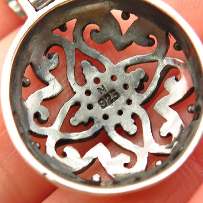 925 Sterling Silver Floral Ornate Design Pendant