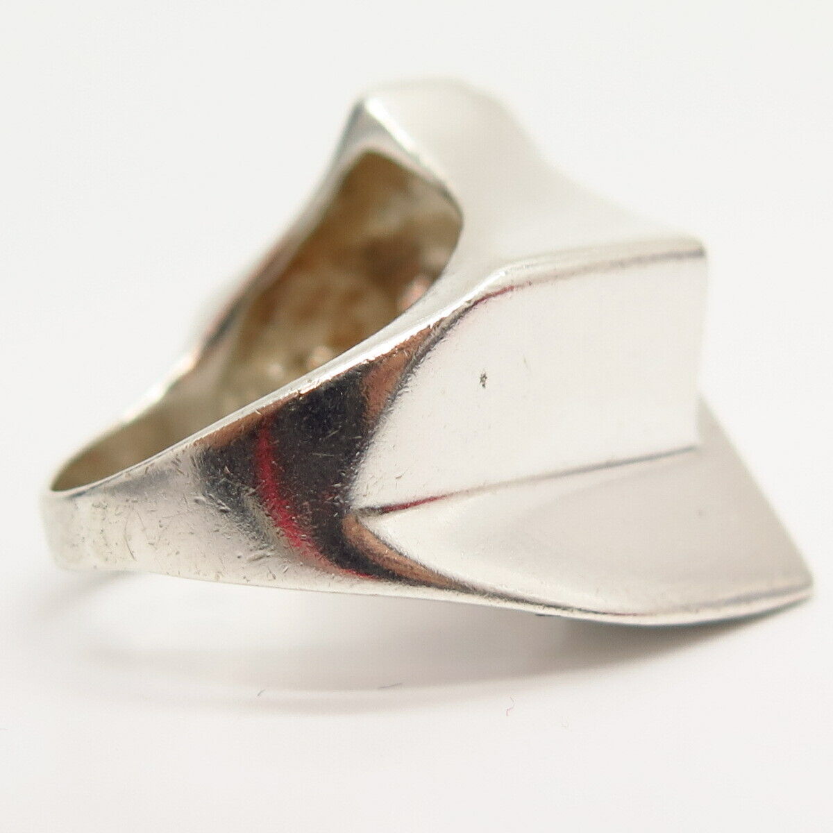 925 Sterling Silver Vintage Mexico Modernist Design Ring Size 7 1/4