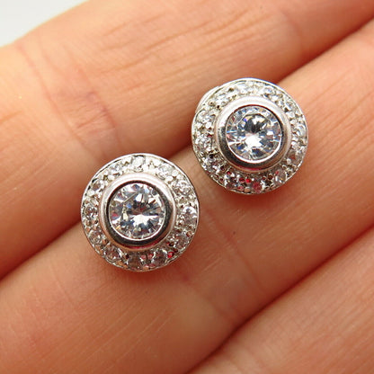 925 Sterling Silver C Z Stud Earrings