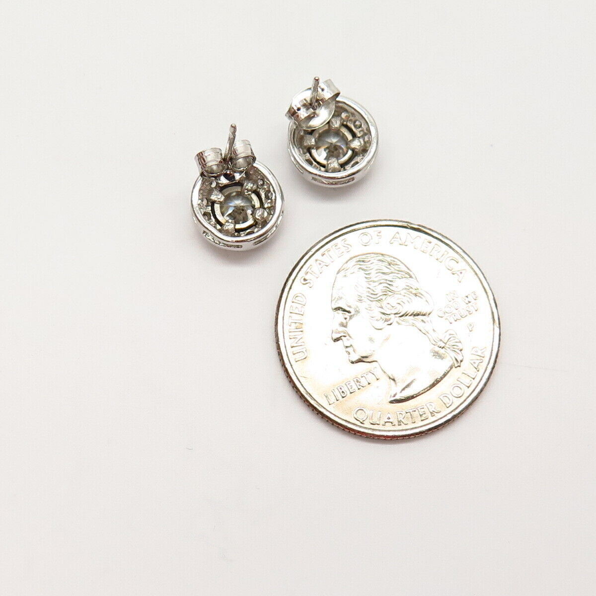 925 Sterling Silver C Z Stud Earrings