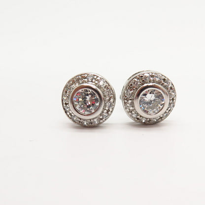 925 Sterling Silver C Z Stud Earrings