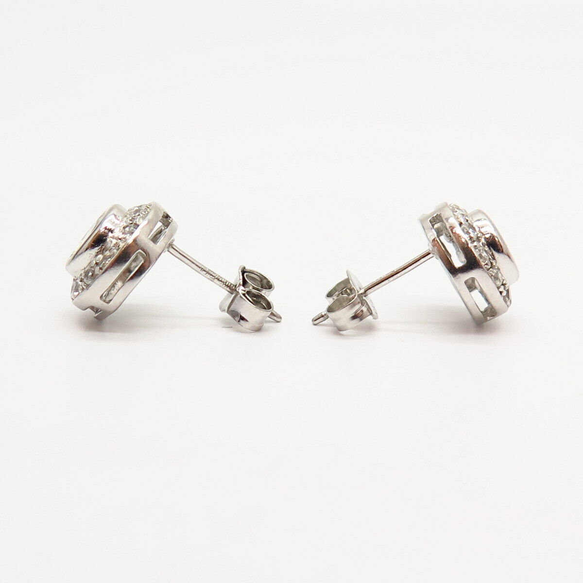 925 Sterling Silver C Z Stud Earrings