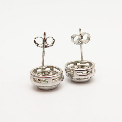 925 Sterling Silver C Z Stud Earrings