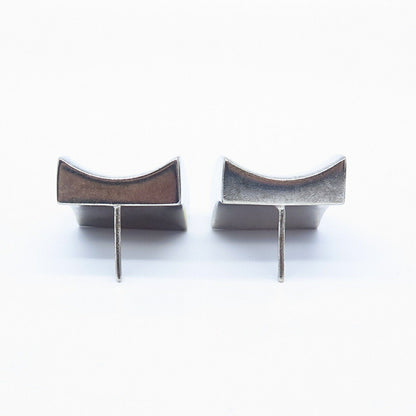 925 Sterling Silver Modernist Design Earrings