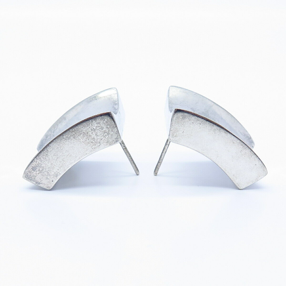 925 Sterling Silver Modernist Design Earrings