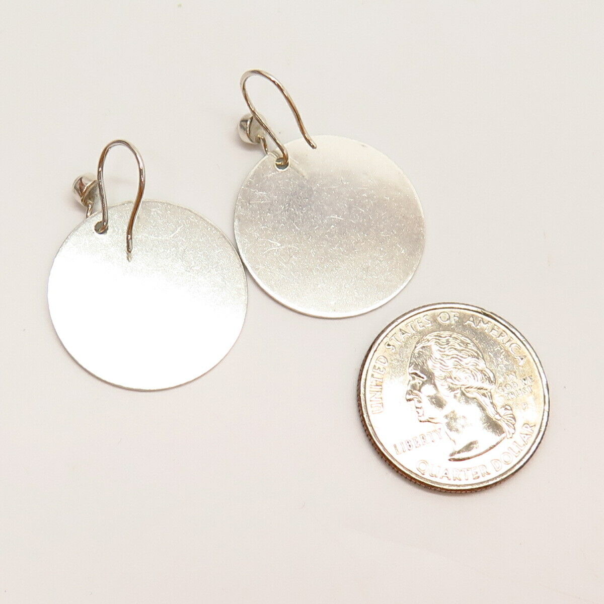 925 Sterling Silver Real Pearl Hammered Finish Round Dangling Earrings