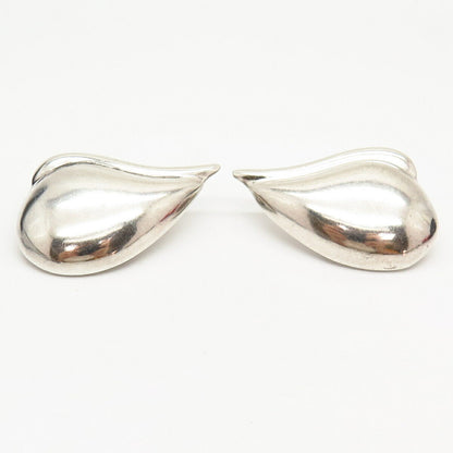 925 Sterling Silver Vintage Bliss Teardrop Design Hollow Clip On Earrings