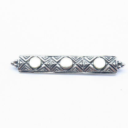 925 Sterling Silver 2-Tone Tribal Design Pin Brooch