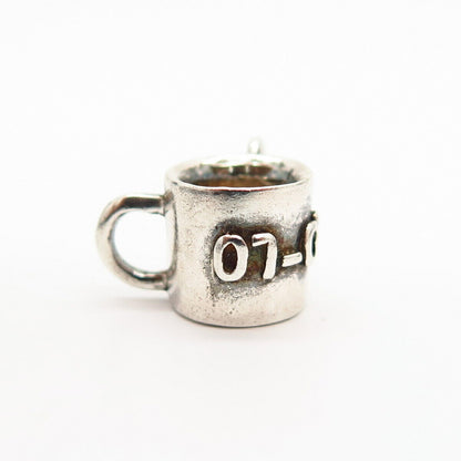 925 Sterling Silver Military Mug Charm Pendant