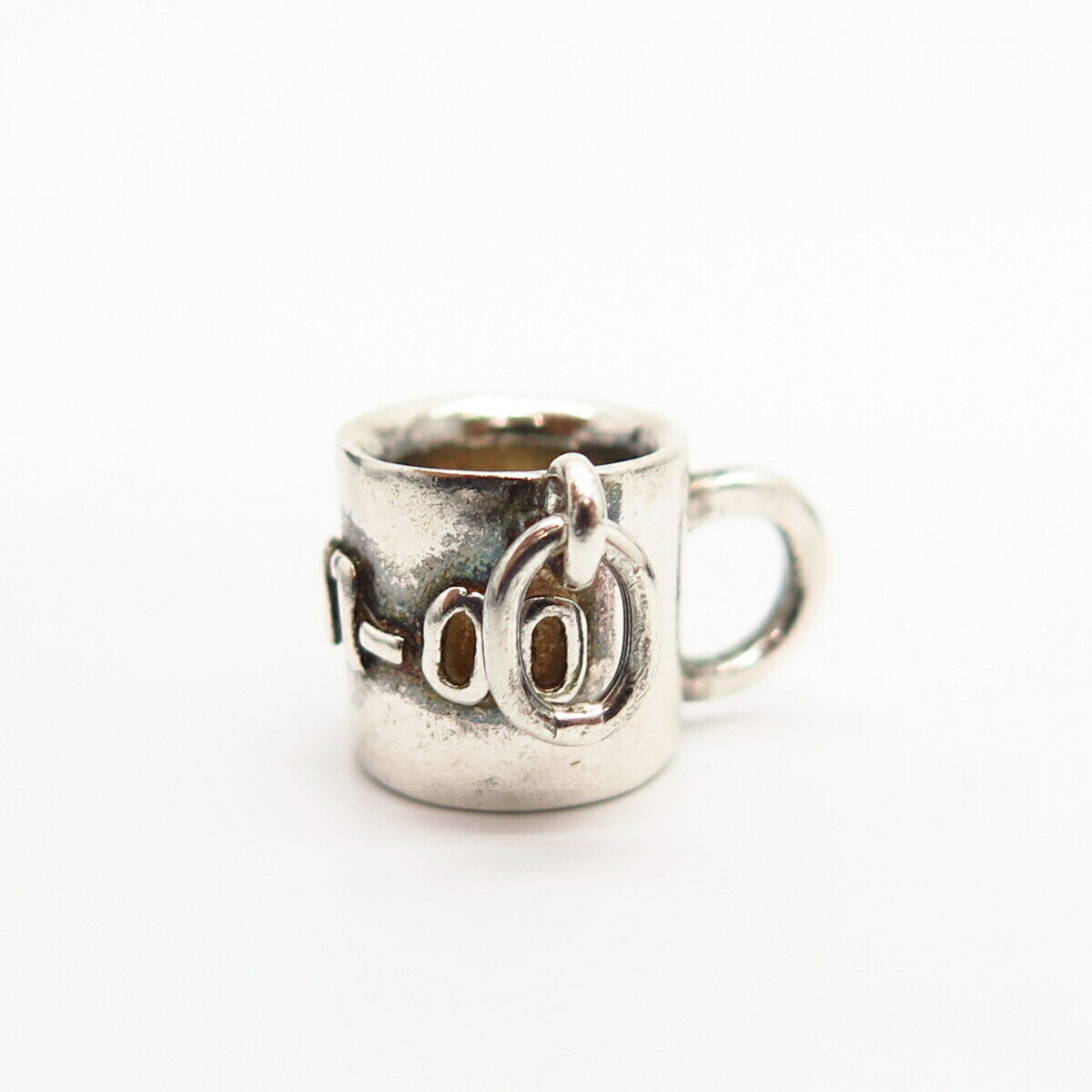 925 Sterling Silver Military Mug Charm Pendant