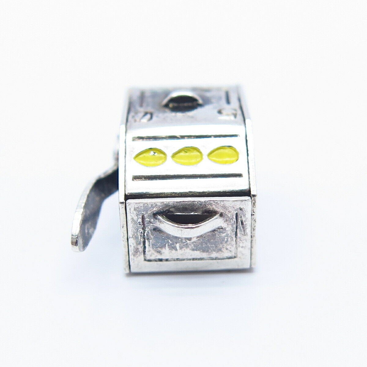 925 Sterling Silver Vintage Enamel Slot Machine Charm Pendant