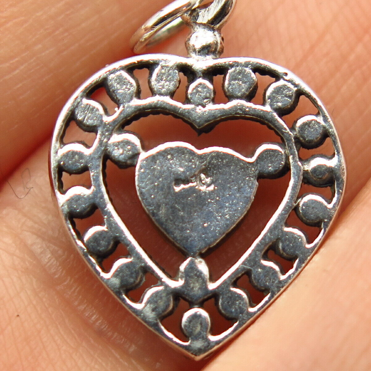 925 Sterling Silver Real Mother-of-Pearl Heart Charm Pendant