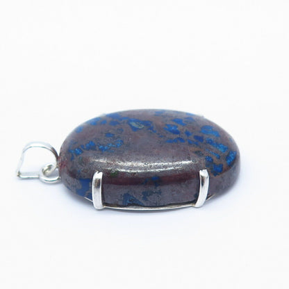 925 Sterling Silver Real Lapis Lazuli Gemstone Amulet Pendant