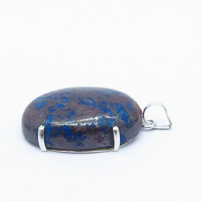 925 Sterling Silver Real Lapis Lazuli Gemstone Amulet Pendant