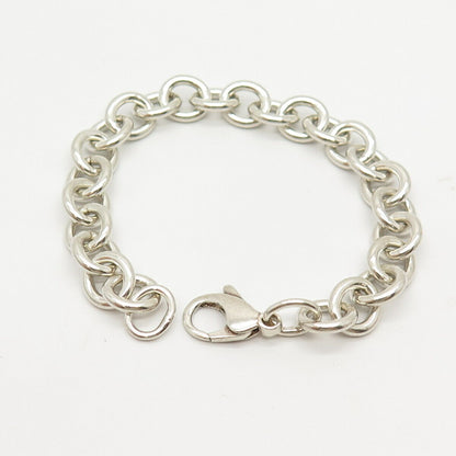 925 Sterling Silver Cable Link Bracelet 6 3/4"